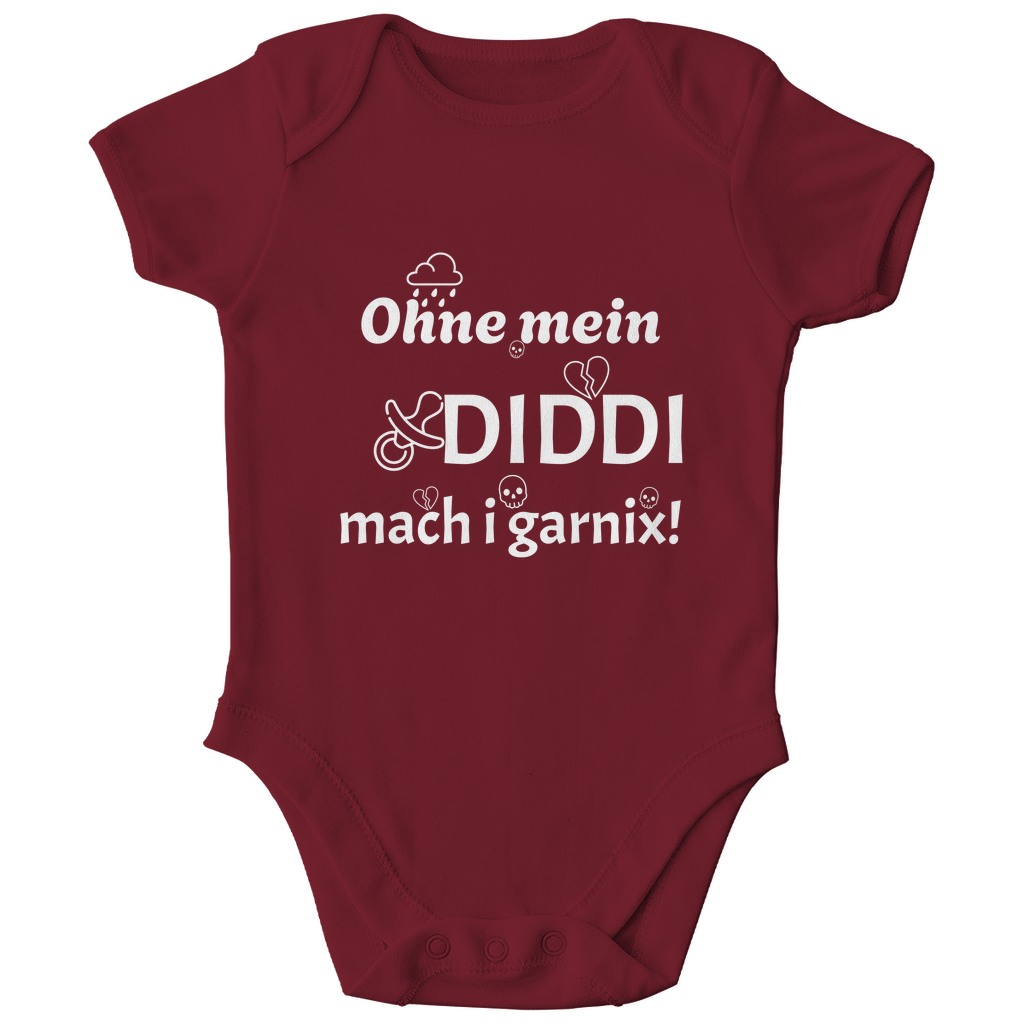 Bayerischer Bio Baby Body Ohne mein Diddi - weiß - Grantler Gwand