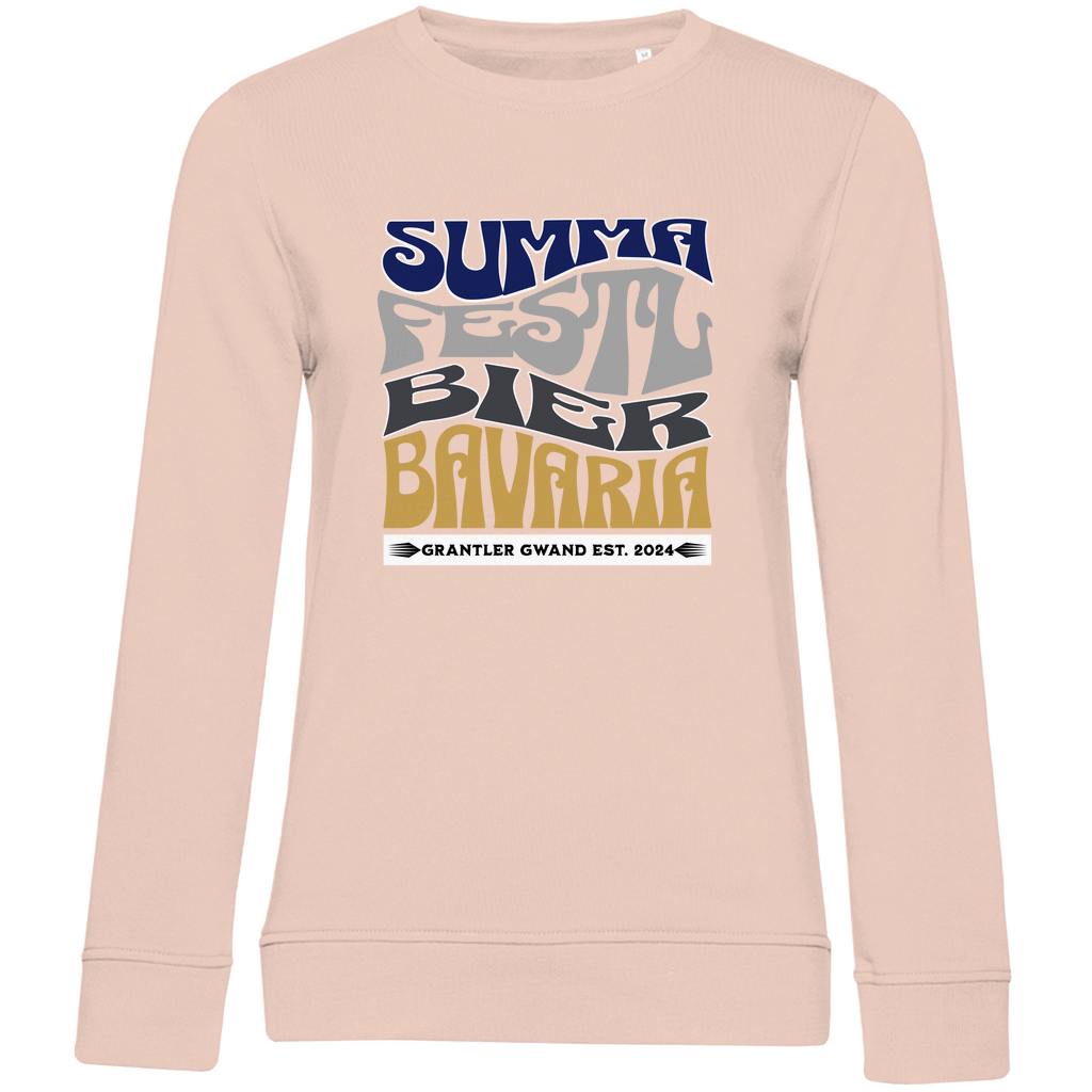 Damen Premium Bio Sweatshirt Summa, Festl, Bier, Bavaria - dunkelblau
