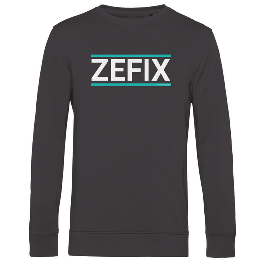Herren Premium Bio Sweatshirt Zefix - grün/weiß