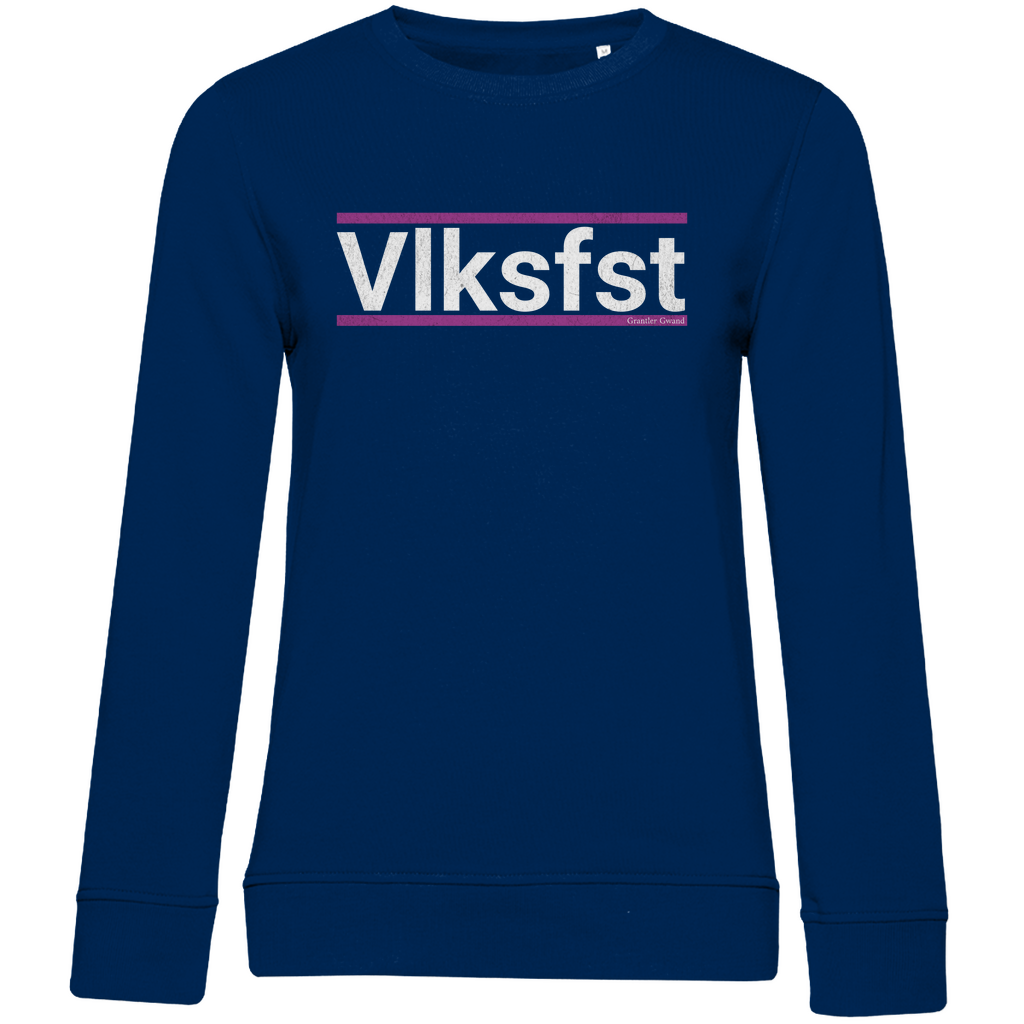 Damen Premium Bio Sweatshirt Vlksfst - lila/weiß