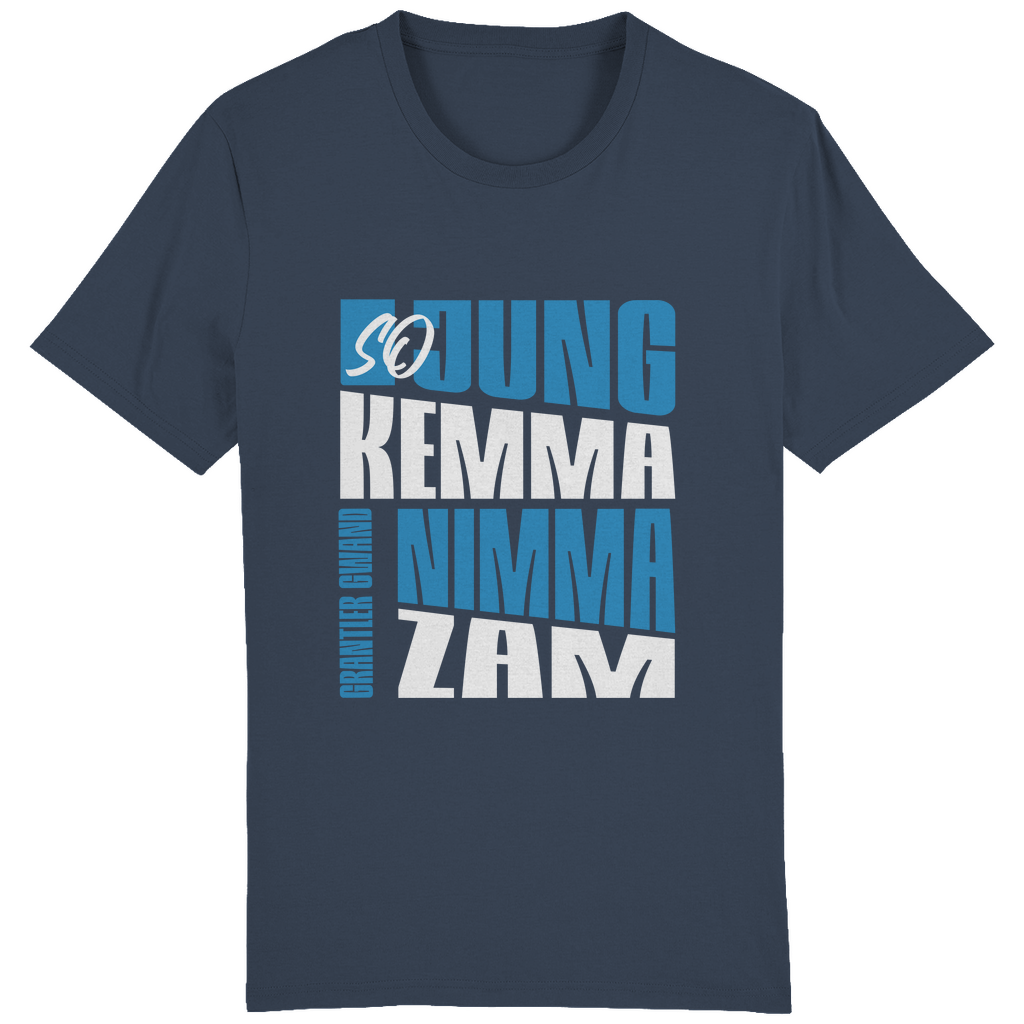 Bayerisches Herren T-Shirt So jung kemma nimma zam - blau/weiß - Grantler Gwand