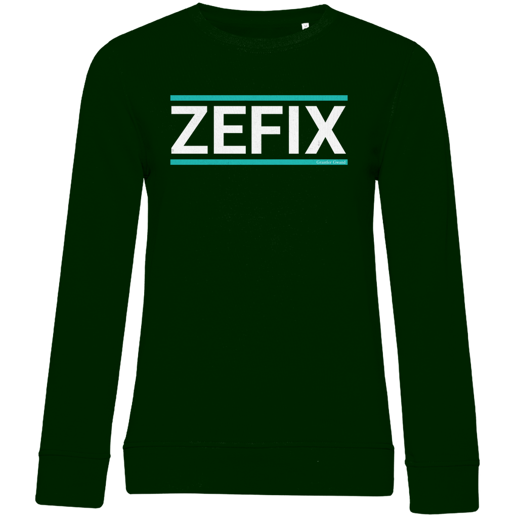 Damen Premium Bio Sweatshirt Zefix - grün/weiß
