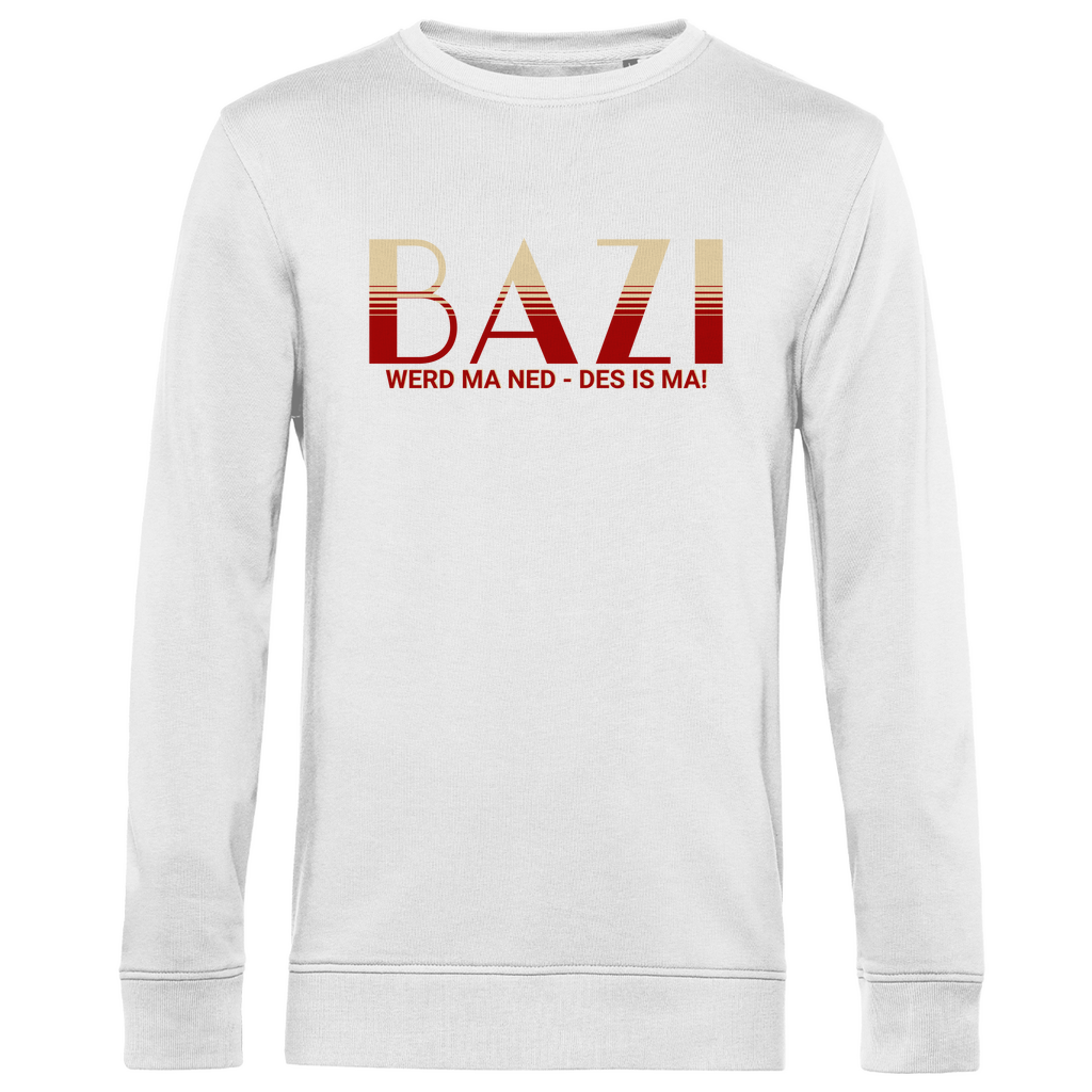 Herren Premium Bio Sweatshirt Bazi werd ma ned, des is ma - rot/beige