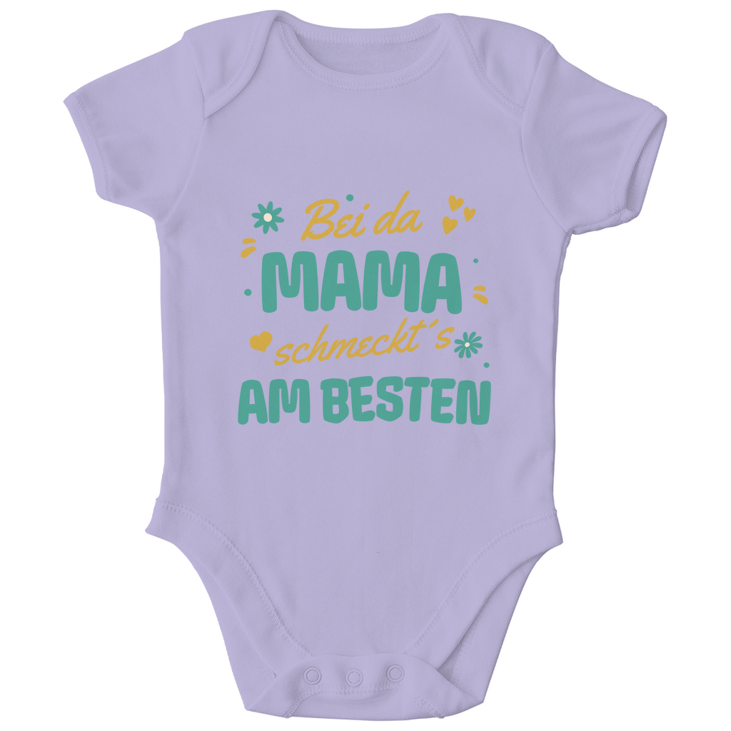 Bayerischer Bio Baby Body Bei da Mama schmeckt´s am besten - grün - Grantler Gwand