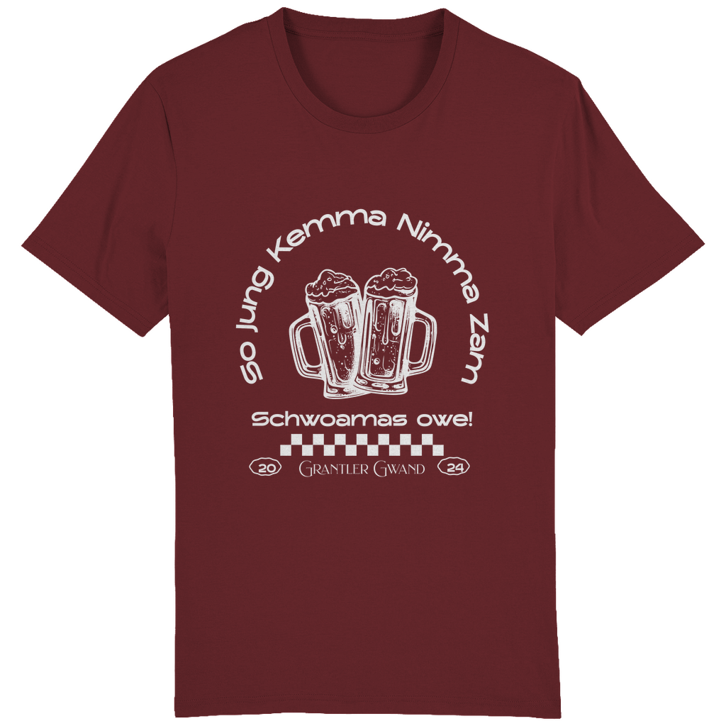 Bayerisches Herren T-Shirt So jung kemma nimma zam, schwoamas owe - weiß - Grantler Gwand