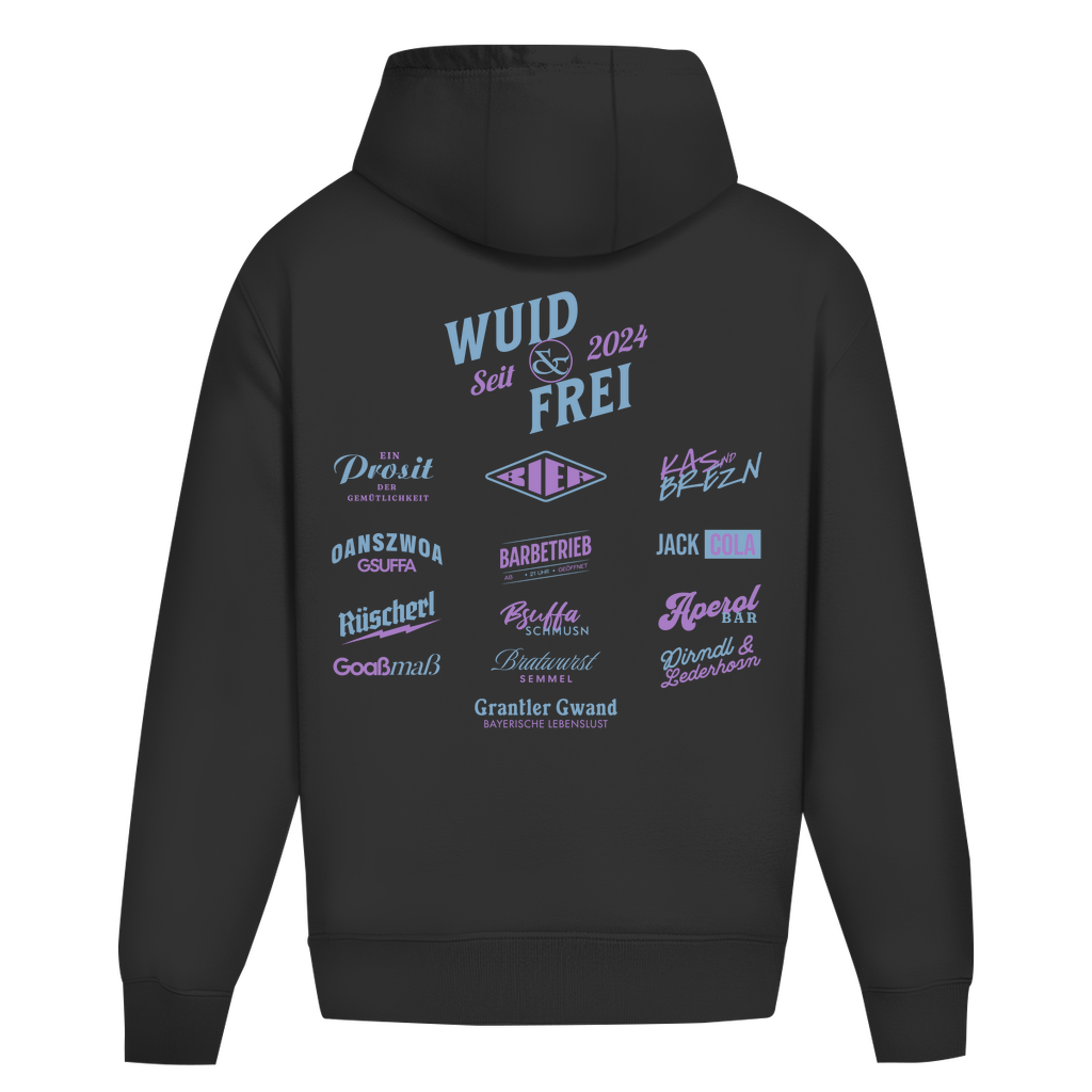 Bayerischer Heavy Oversize Hoodie Unisex - Wuid & Frei Dorfleben - Grantler Gwand