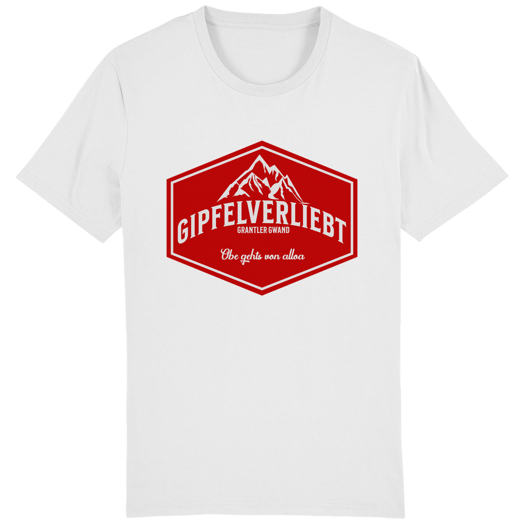 Bayerisches Herren T-Shirt Gipfelverliebt Wappen- rot - Grantler Gwand