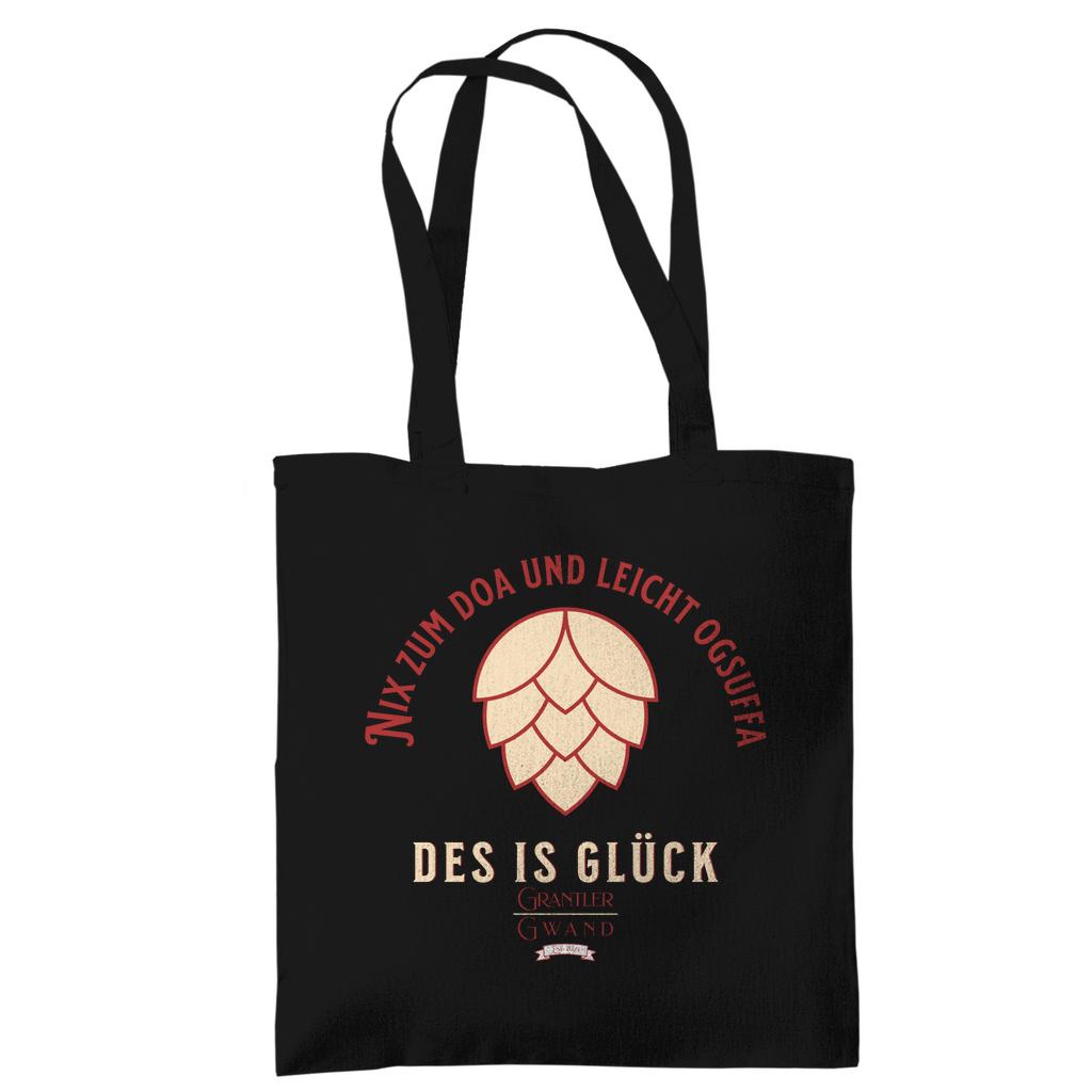 Bayerische Tragetasche Nix zum doa und leicht ogsuffa - rot/beige - Grantler Gwand