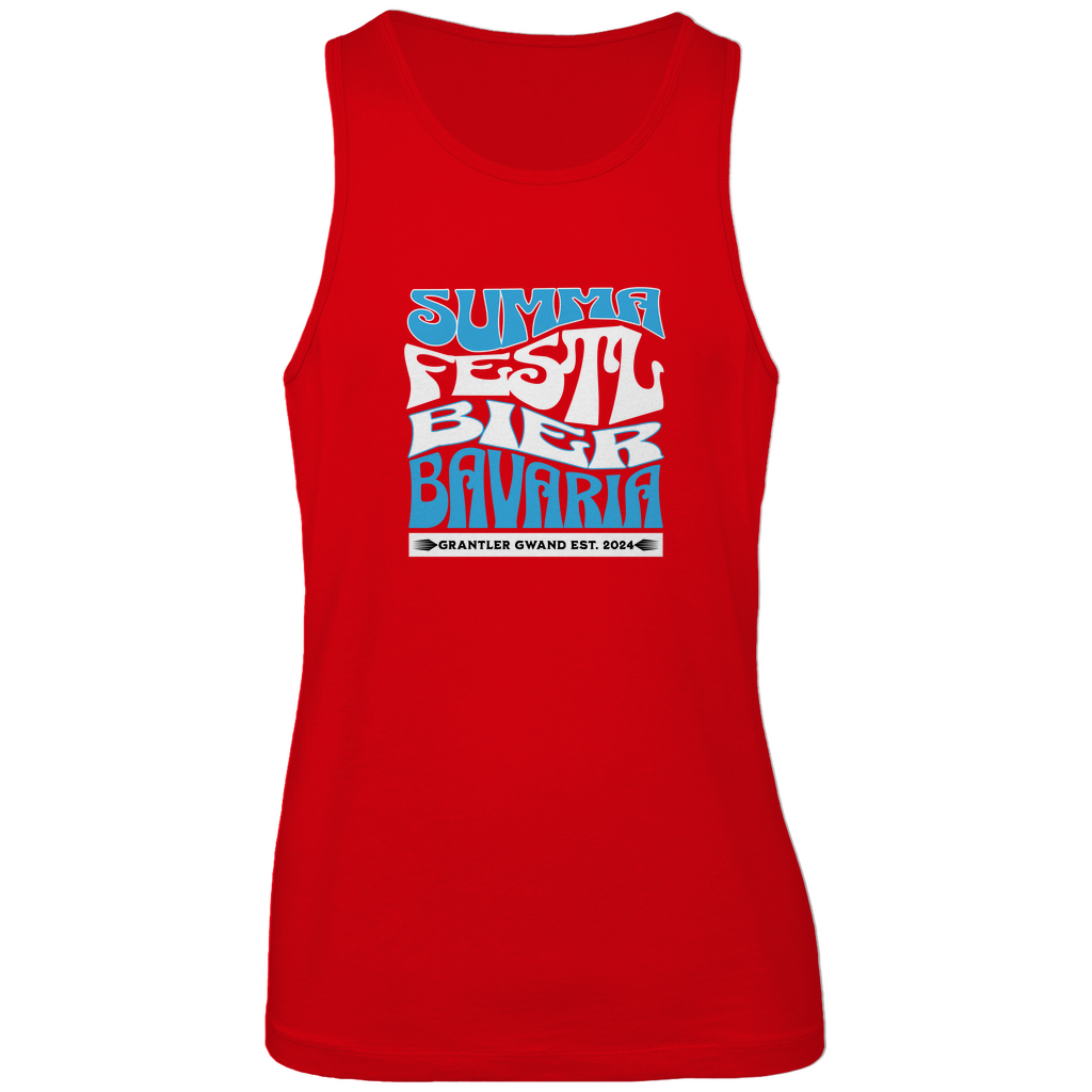 Bayerisches Herren Premium Tank Top Summa, Festl, Bier, Bavaria - blau/weiß - Grantler Gwand