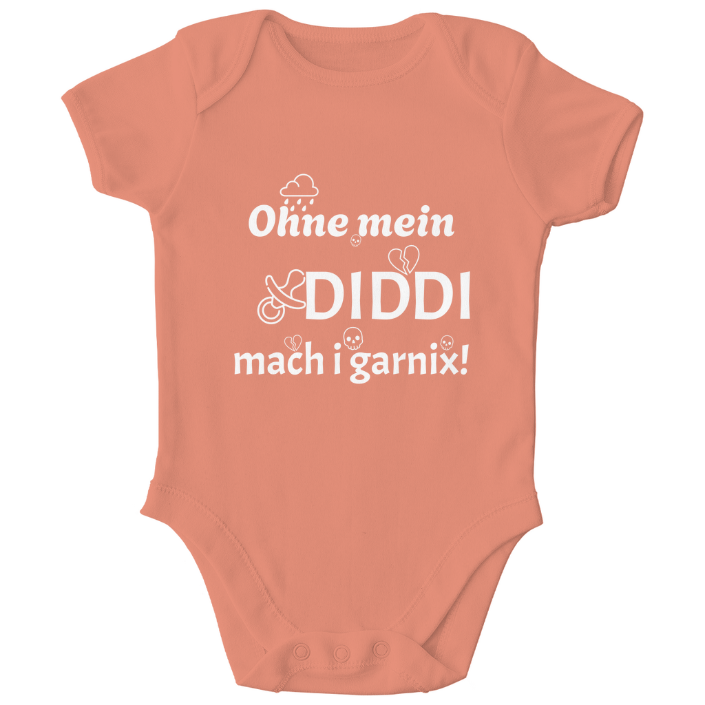 Bayerischer Bio Baby Body Ohne mein Diddi - weiß - Grantler Gwand