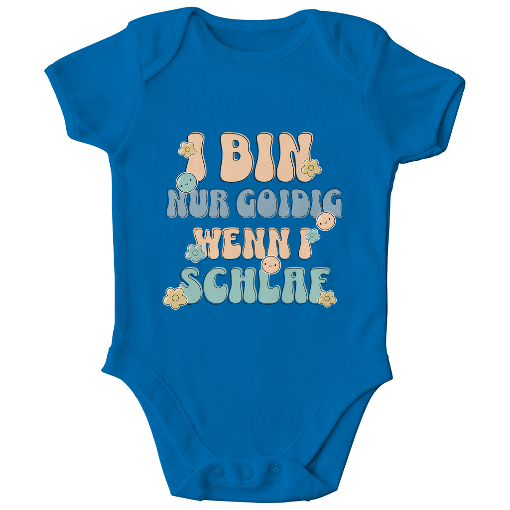 Bayerischer Baby Bio Body I bin nur goidig, wenn I schlaf - Grantler Gwand