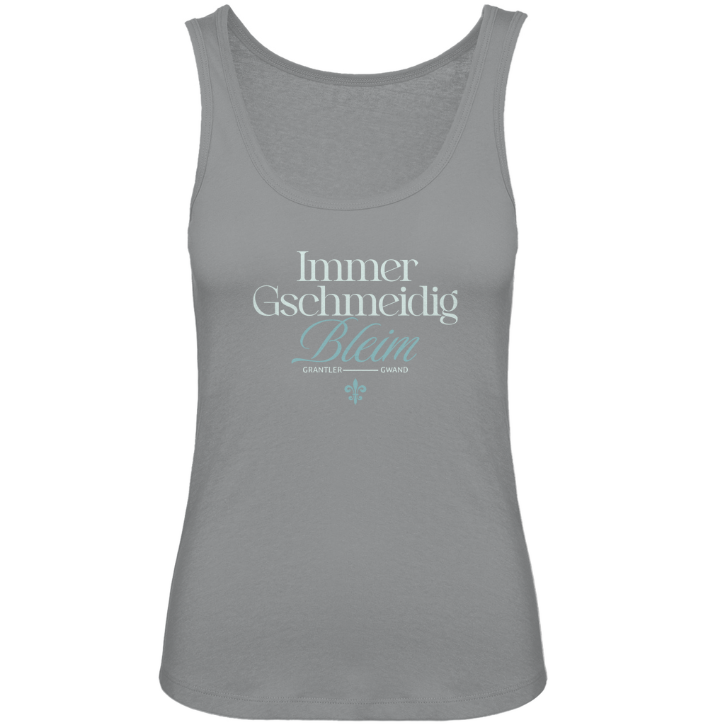 Bayerisches Damen Premium Organic Tank Top Immer gschmeidig bleim - grün - Grantler Gwand