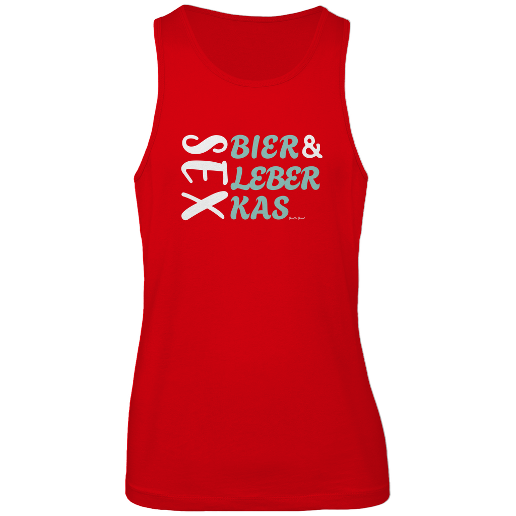 Bayerisches Herren Premium Tank Top Sex, Bier, Leberkas - grün/weiß - Grantler Gwand