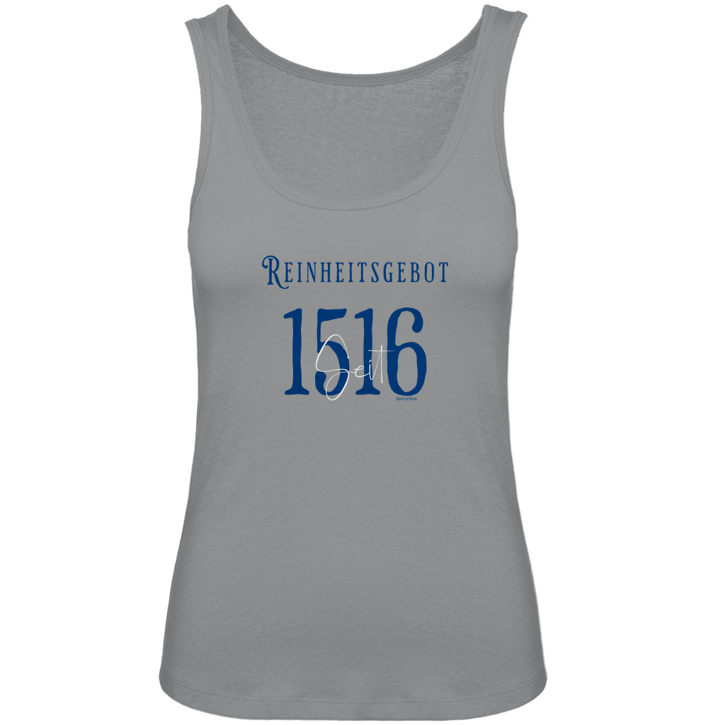 Bayerisches Damen Premium Organic Tank Top Reinheitsgebot seit 1516 - blau/weiß - Grantler Gwand