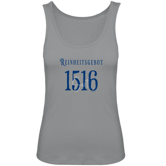 Bayerisches Damen Premium Organic Tank Top Reinheitsgebot seit 1516 - blau/weiß - Grantler Gwand