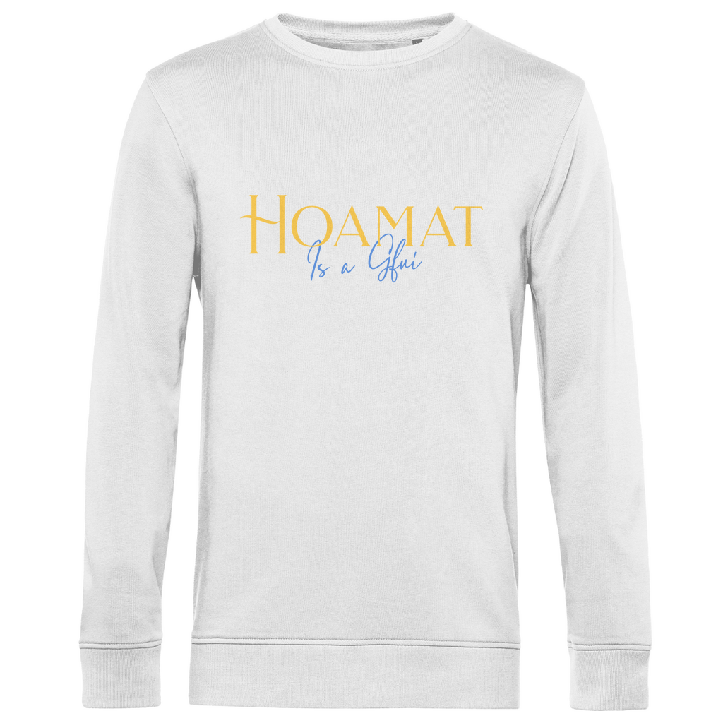 bayerisches Herren Premium Bio Sweatshirt Hoamat is a Gfui - Gelb/Blau - Grantler Gwand