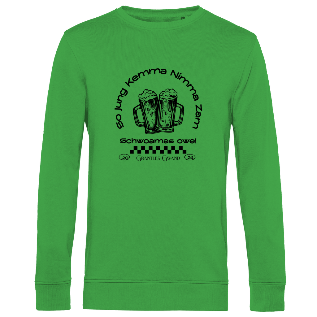 Herren Premium Bio Sweatshirt So jung kemma nimma zam, schwoamas owe - schwarz