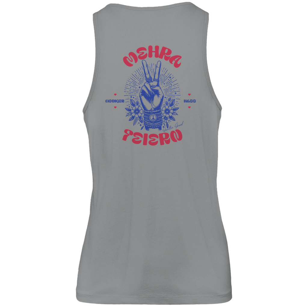 Bayerisches Herren Premium Tank Top Weniger Hass, Mehra Feiern - Rot/Blau - Grantler Gwand - Rückendruck