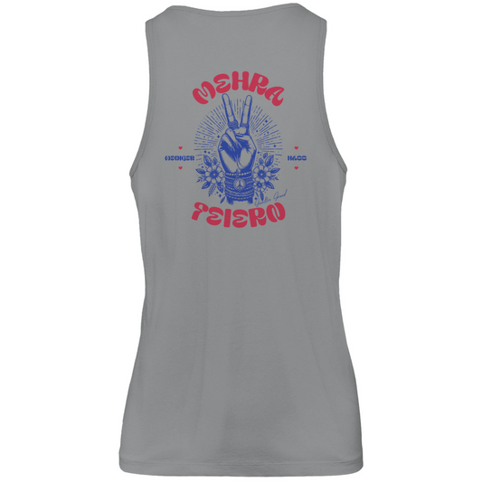 Bayerisches Herren Premium Tank Top Weniger Hass, Mehra Feiern - Rot/Blau - Grantler Gwand - Rückendruck