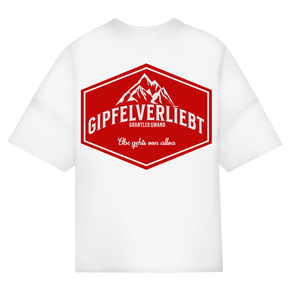Bayerisches Oversize T-Shirt Unisex - Gipfelverliebt Wappen- rot - Grantler Gwand