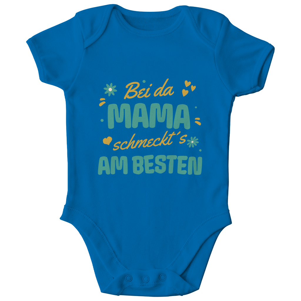 Bayerischer Bio Baby Body Bei da Mama schmeckt´s am besten - grün - Grantler Gwand