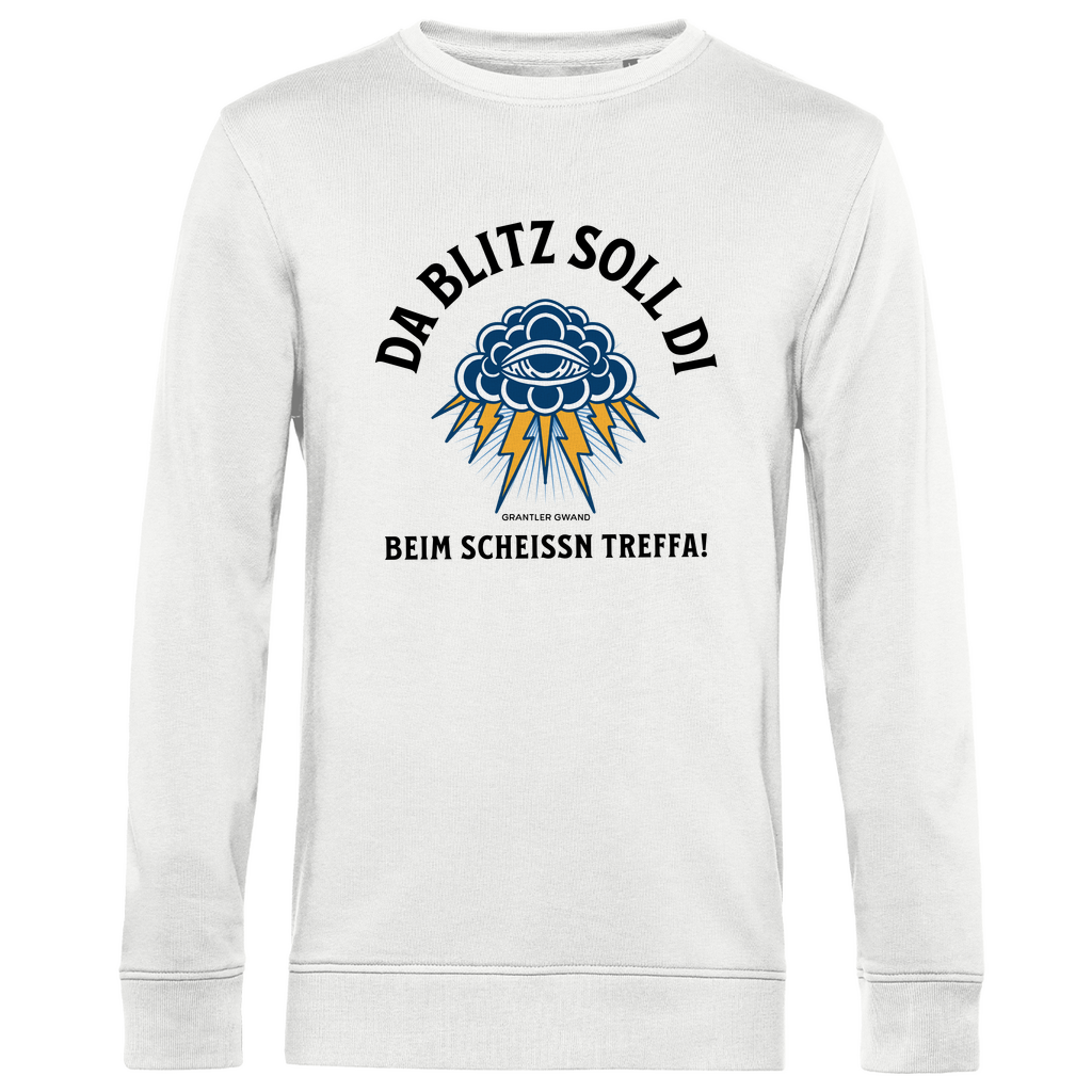 Herren Premium Bio Sweatshirt Da Blitz soll di beim scheissn treffa - schwarz