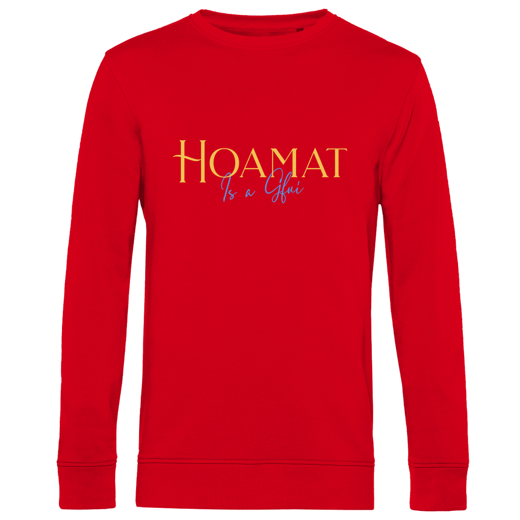 bayerisches Herren Premium Bio Sweatshirt Hoamat is a Gfui - Gelb/Blau - Grantler Gwand