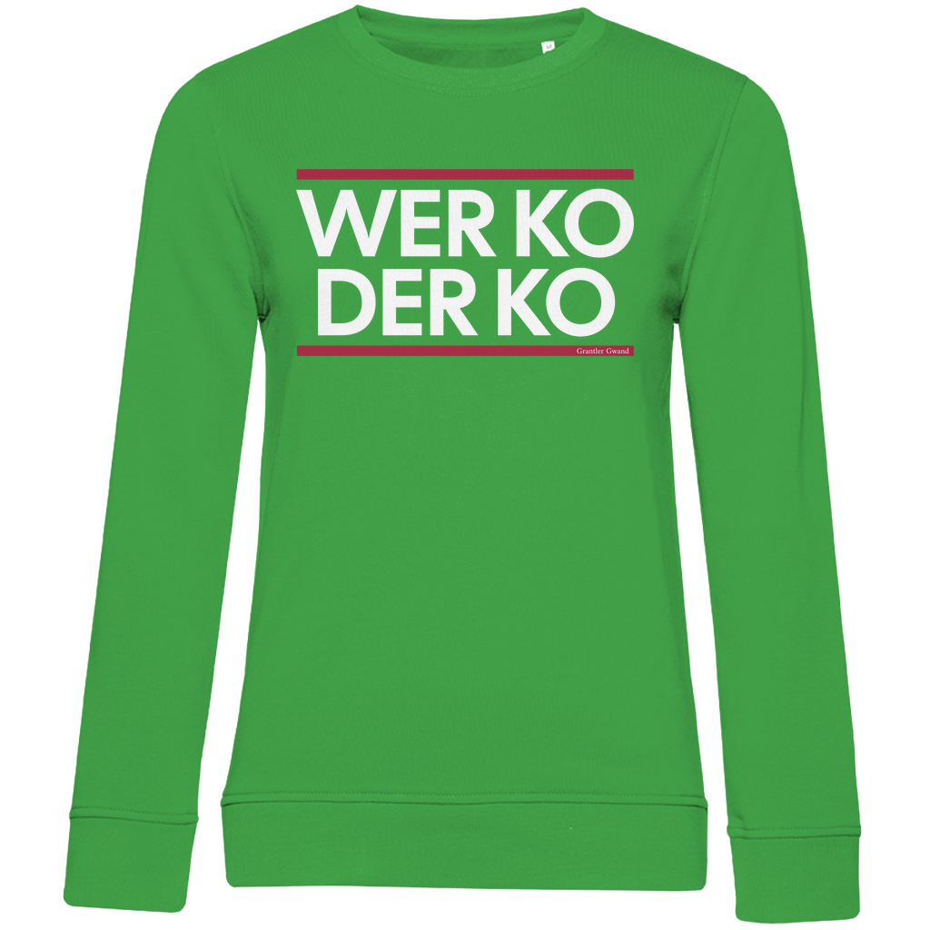 Damen Premium Bio Sweatshirt wer ko der ko - rot/weiß