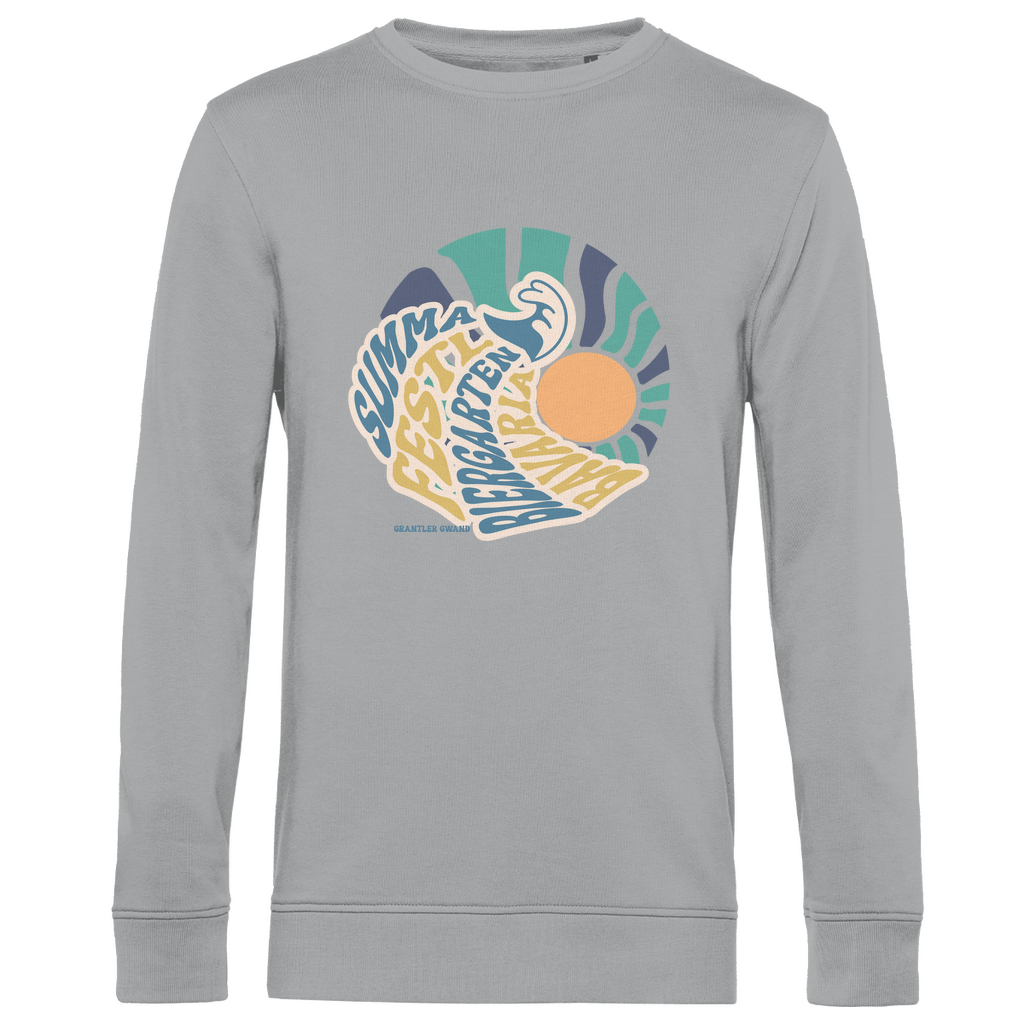 Herren Premium Bio Sweatshirt Summa, Festl, Biergarten, Bavaria - blau/gold
