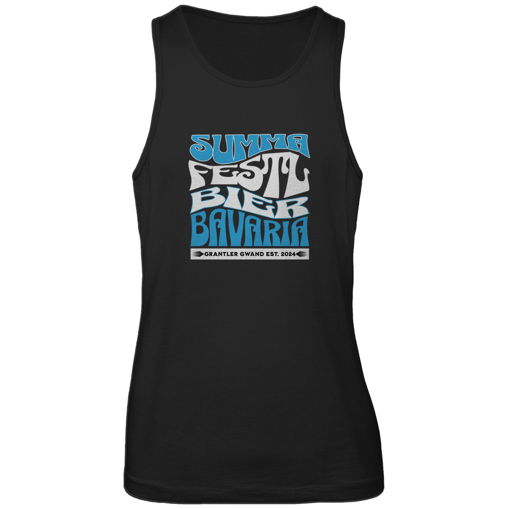 Bayerisches Herren Premium Tank Top Summa, Festl, Bier, Bavaria - blau/weiß - Grantler Gwand