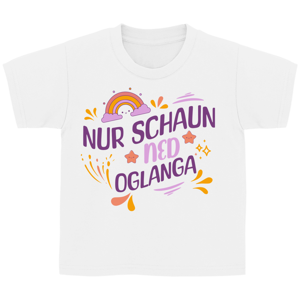 Bayerisches Kinder T-Shirt - Nur schaun, ned oglanga - Grantler Gwand