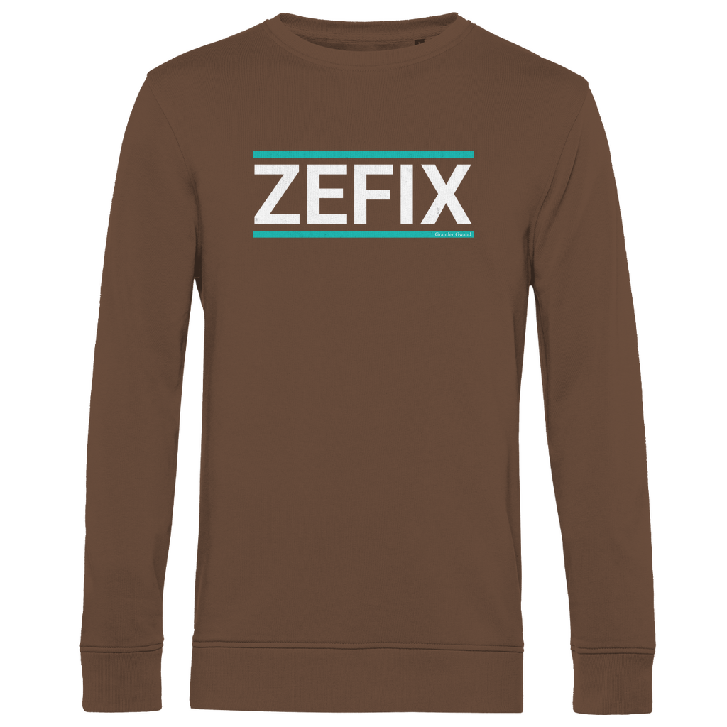 Herren Premium Bio Sweatshirt Zefix - grün/weiß