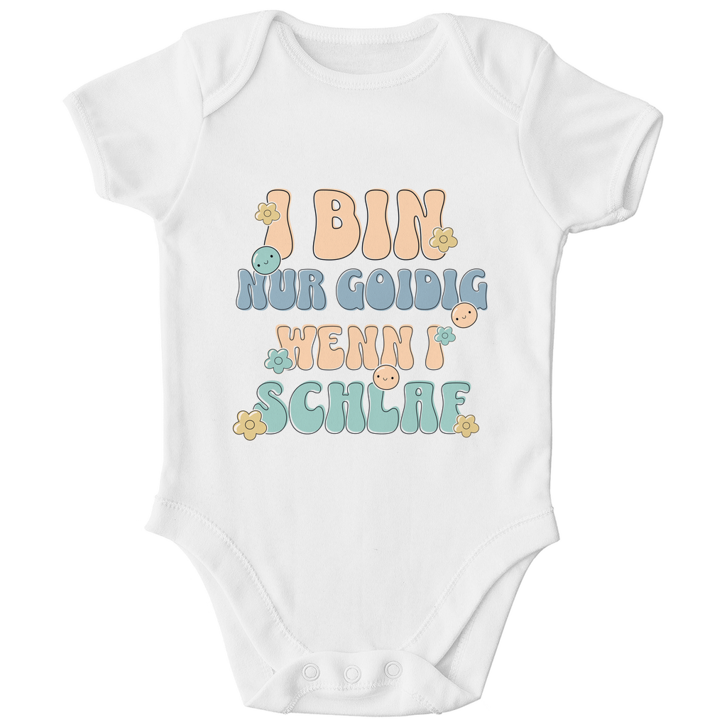 Bayerischer Baby Bio Body I bin nur goidig, wenn I schlaf - Grantler Gwand