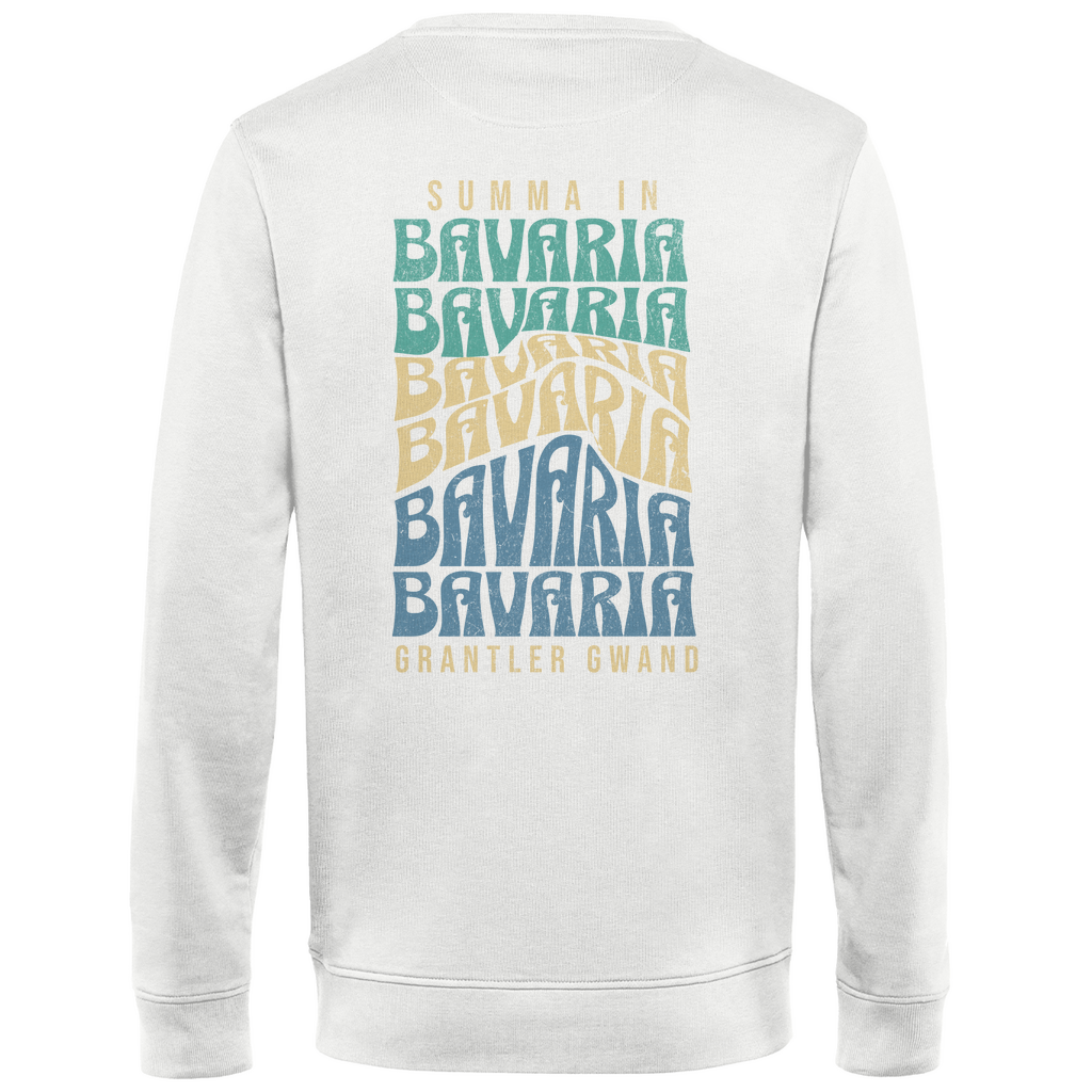 Herren Premium Bio Sweatshirt Summa in Bavaria - Grün/Gold/Blau BACKPRINT