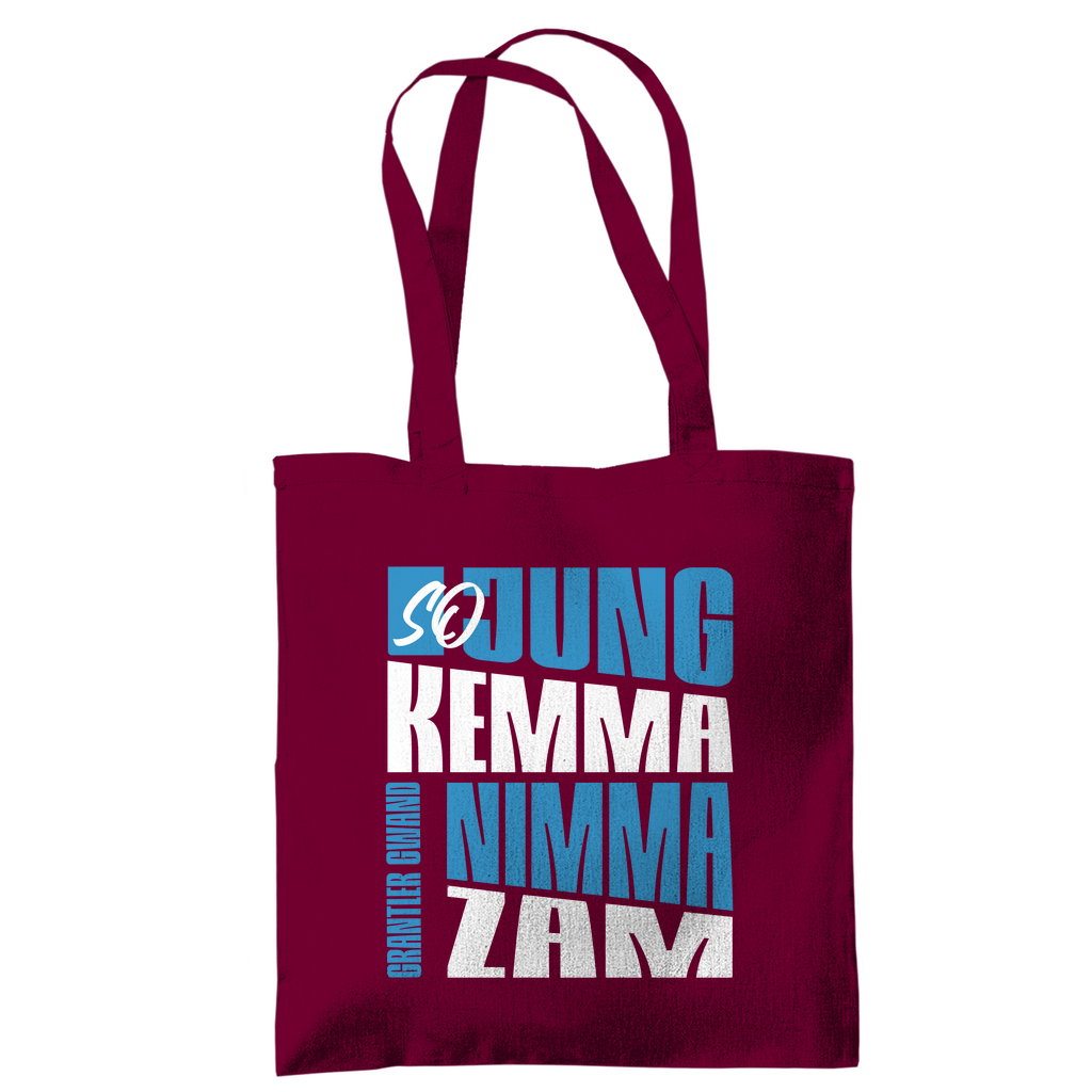 Bayerische Tragetasche - So jung kemma nimma zam - blau/weiß - Grantler Gwand