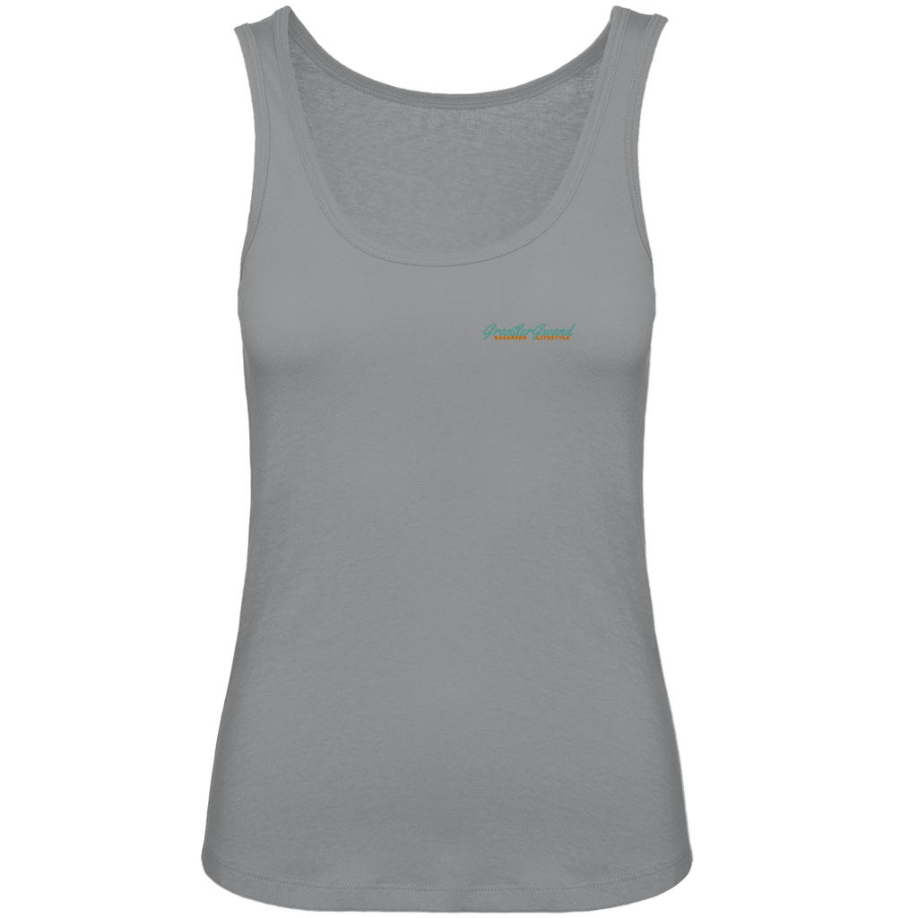 Bayerisches Damen Premium Organic Tank Top - A Hoibe a Day keeps the doctor away - Front- und Backprint - Grantler Gwand