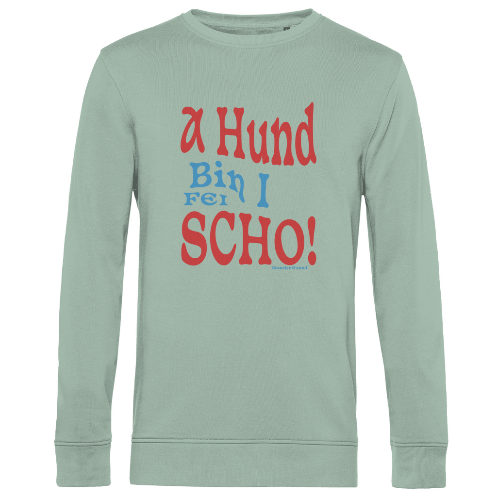 Herren Premium Bio Sweatshirt A Hund bin i fei scho - rot/blau