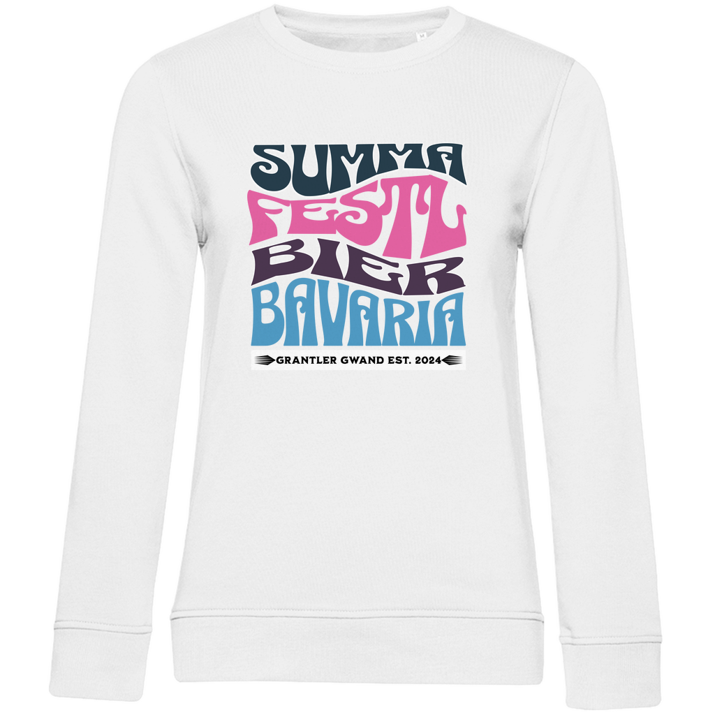 Damen Premium Bio Sweatshirt Summa, Festl, Bier, Bavaria - pink