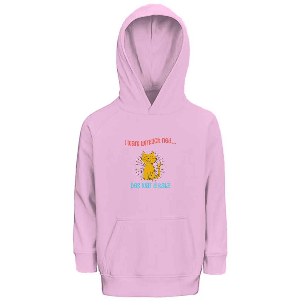 Bayerischer Kinder Premium Bio Hoodie I wars wirklich ned, des war´d Katz - rot/blau - Grantler Gwand