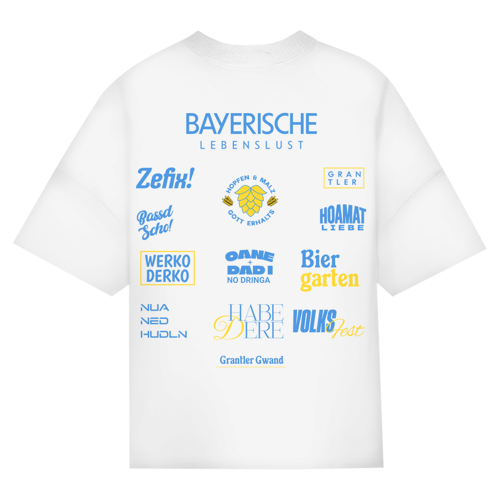 Bayerisches Oversize T-Shirt Unisex - Bayerische Lebenslust - Spruchshirt - Grantler Gwand