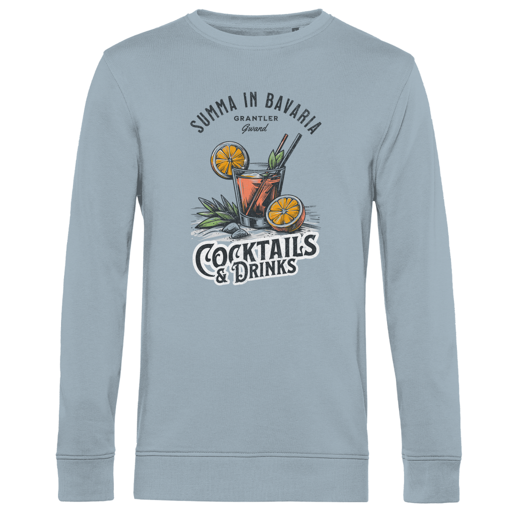 Bayerisches Herren Premium Bio Sweatshirt Summa in Bavaria - Cocktail & Drinks - Grantler Gwand