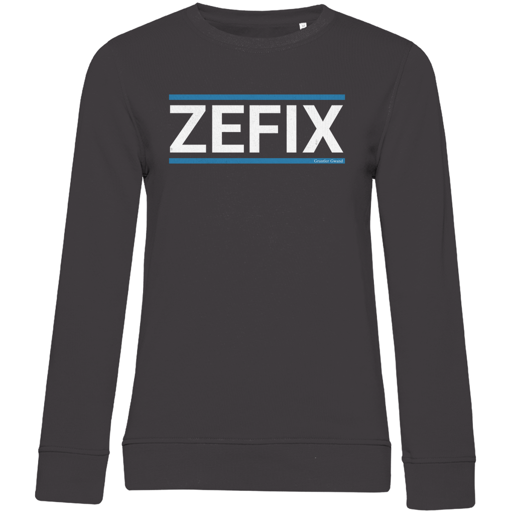 Damen Premium Bio Sweatshirt Zefix - blau/weiß