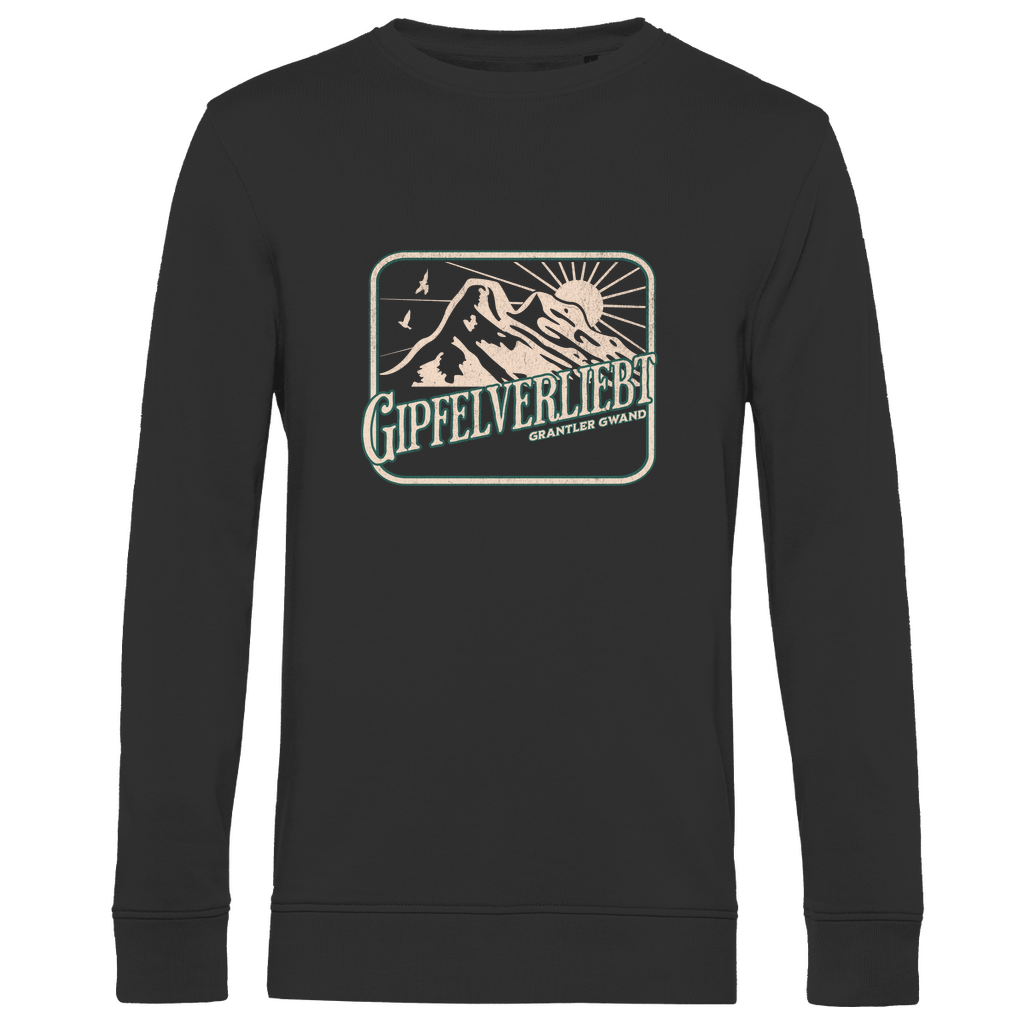 Herren Premium Bio Sweatshirt Gipfelverliebt - grün/gold