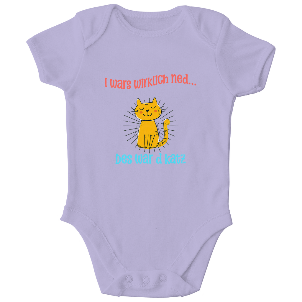 Bayerischer Bio Baby Body I wars wirklich ned, des war´d Katz - rot/blau - Grantler Gwand