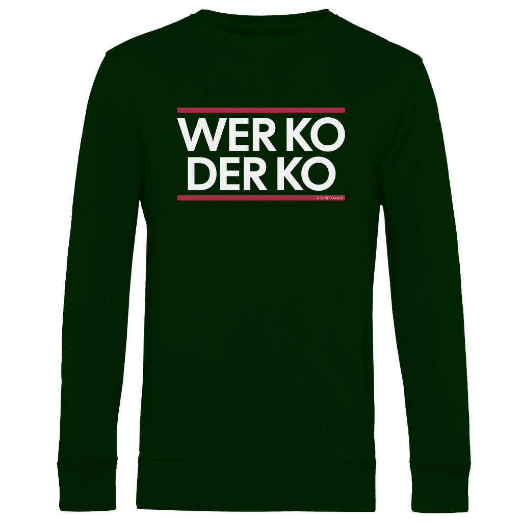 Herren Premium Bio Sweatshirt wer ko der ko - rot/weiß
