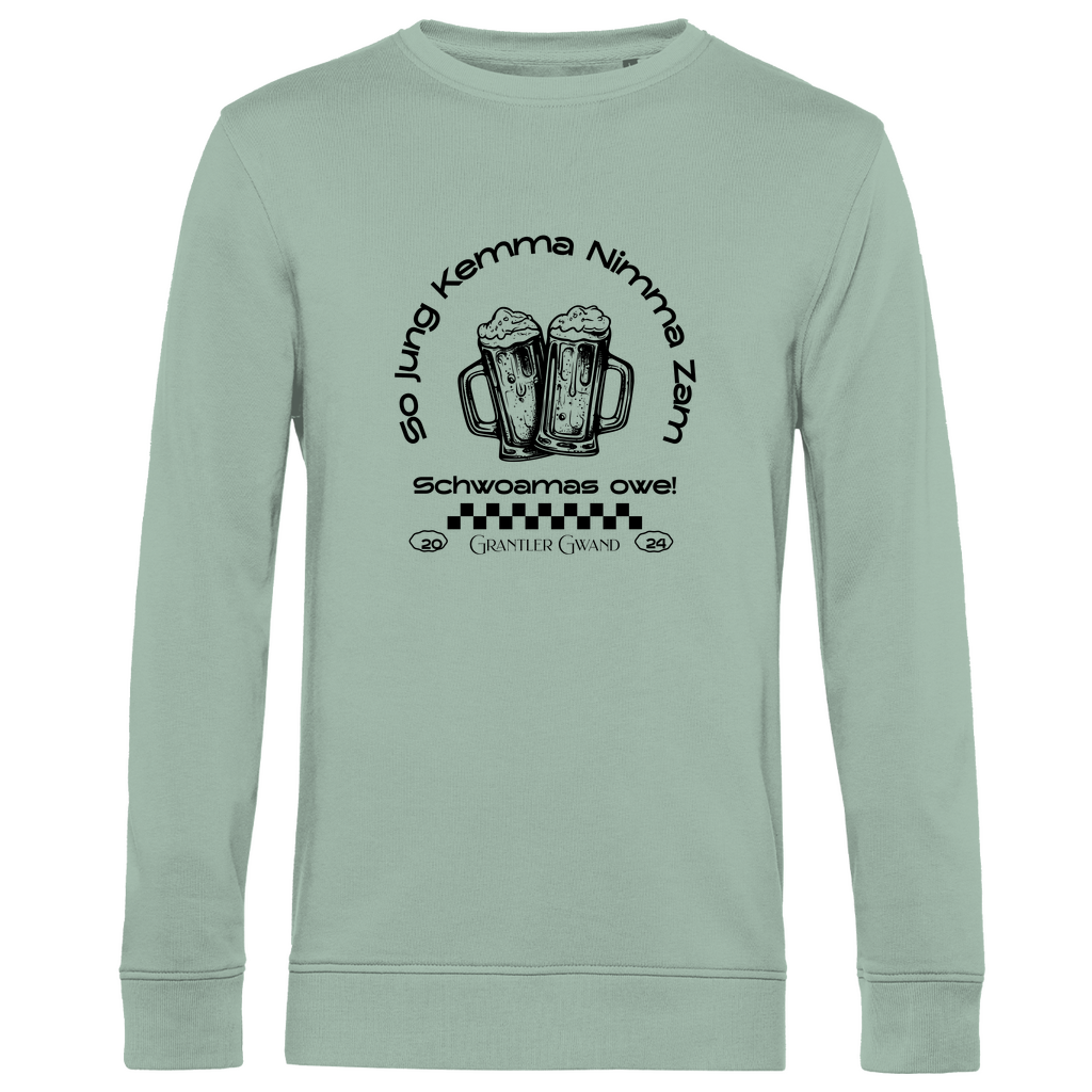 Herren Premium Bio Sweatshirt So jung kemma nimma zam, schwoamas owe - schwarz