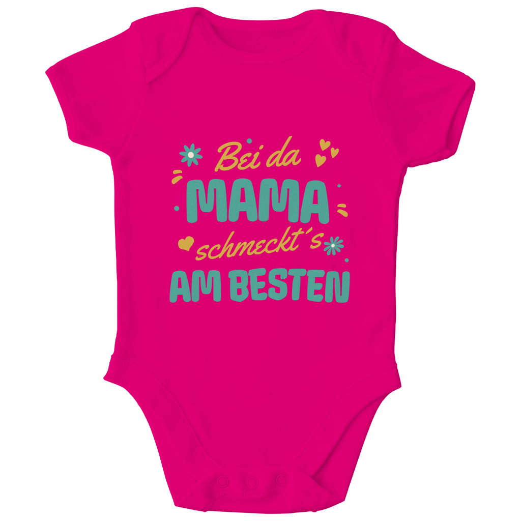 Bayerischer Bio Baby Body Bei da Mama schmeckt´s am besten - grün - Grantler Gwand