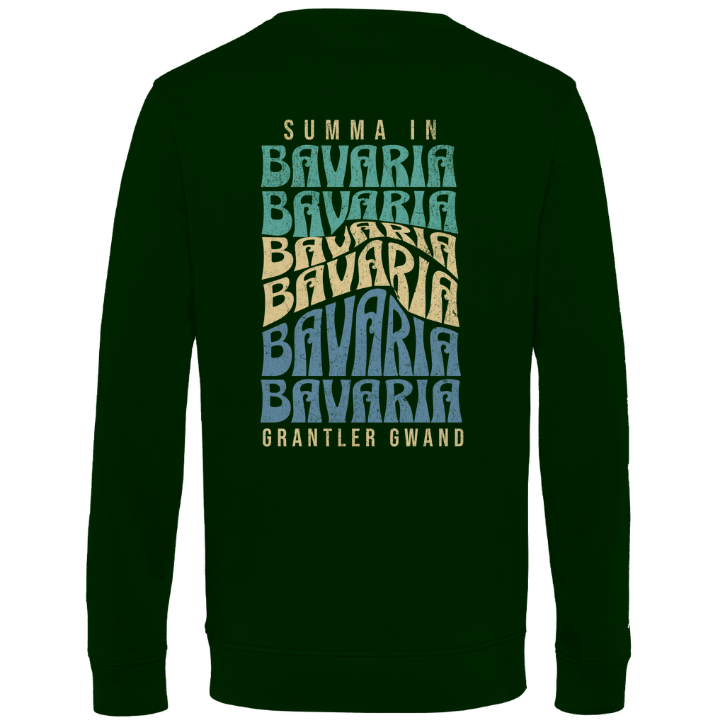 Herren Premium Bio Sweatshirt Summa in Bavaria - Grün/Gold/Blau BACKPRINT