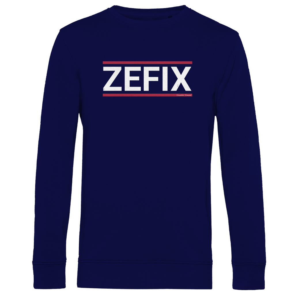 Herren Premium Bio Sweatshirt Zefix - rot/weiß