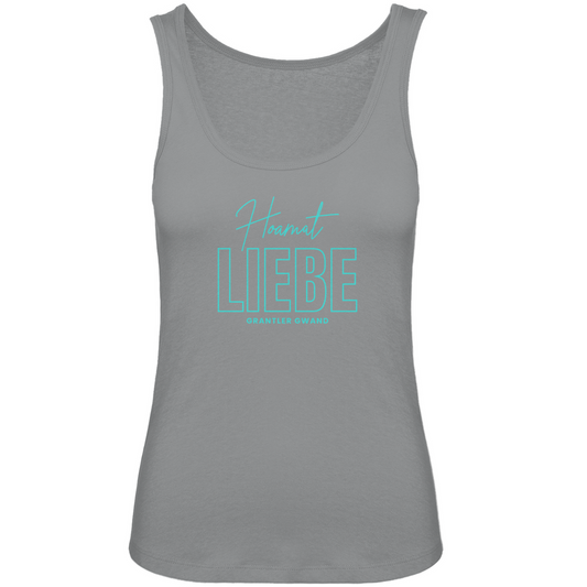Bayerisches Damen Premium Organic Tank Top Hoamat Liebe - Mint - Grantler Gwand